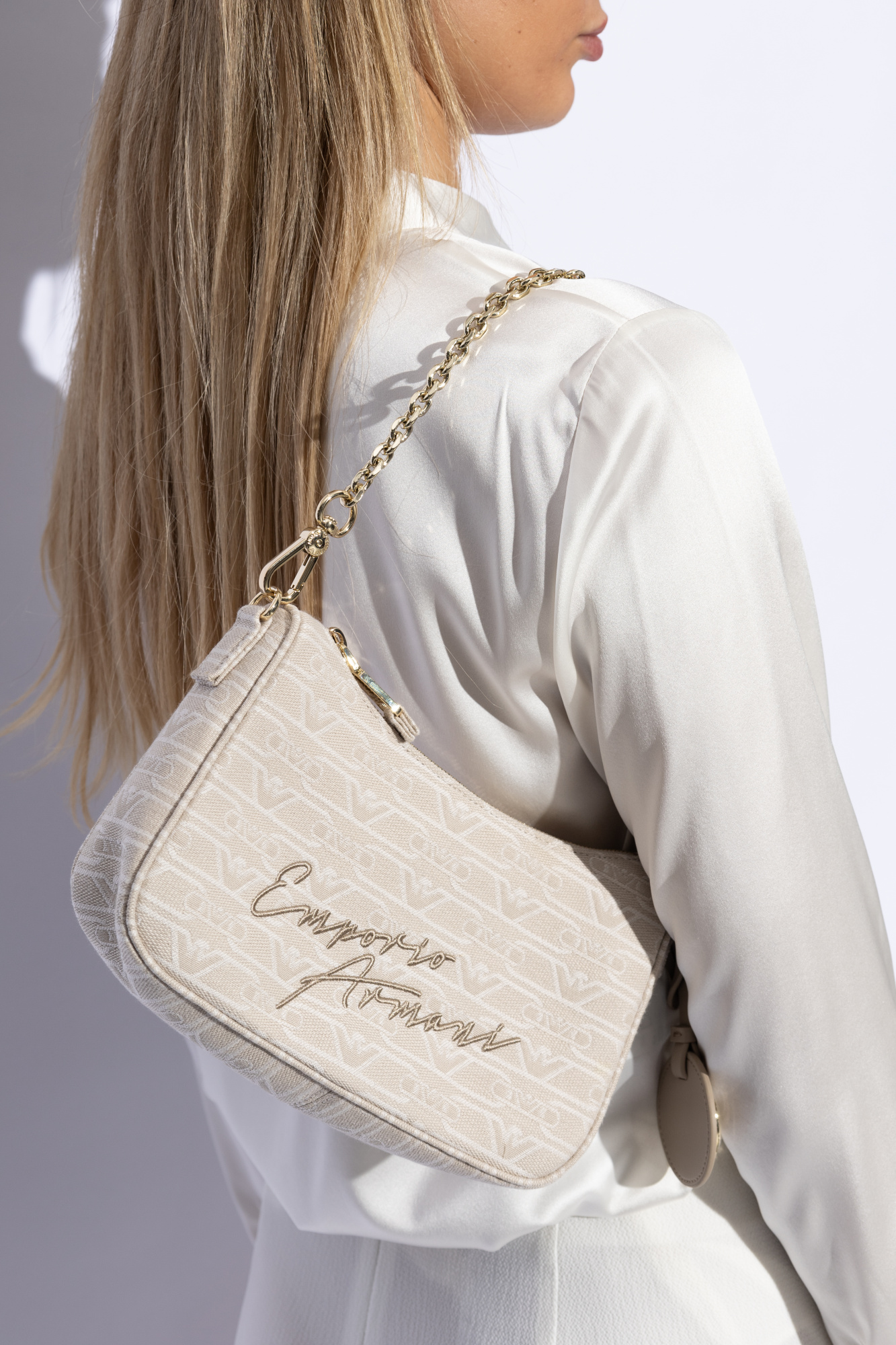 Emporio Armani Shoulder bag with embroidered logo | Women's